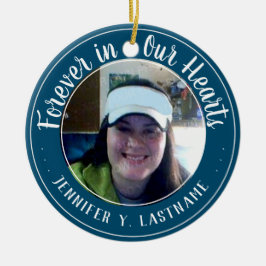 永遠に私たちのハートで1つの写真の記憶 セラミックオーナメント