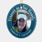 永遠に私たちのハートで1つの写真の記憶 セラミックオーナメント (左)