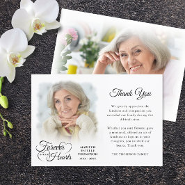 永遠に私たちのハートで2枚の写真 サンキューカード