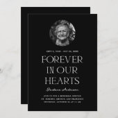 永遠に私たちのハートで。黒人追悼式 招待状 (正面/裏面)