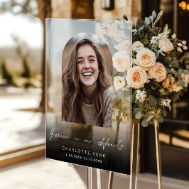 永遠に私たちのハートでArch写真の葬儀へようこそ アクリルサイン