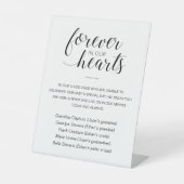 永遠に私たちのハートの名前のメモリアルベイビーシャワー 台座サイン (正面)