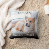 永遠に私たちのハートの名前ペットロス記念碑 クッション (ブランケット)