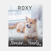 永遠に私たちのハートの名前ペットロス記念碑 フリースブランケット (正面)