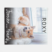 永遠に私たちのハートの名前ペットロス記念碑 フリースブランケット (正面(横))