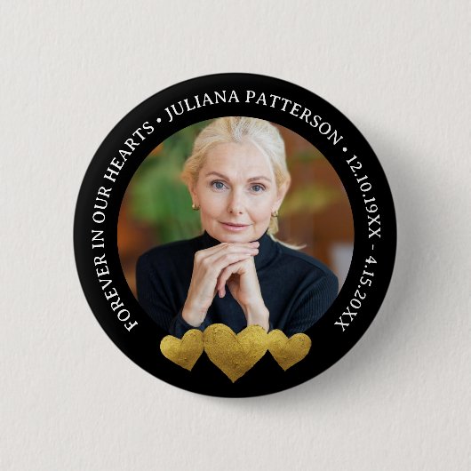 永遠に私たちのハートの形見の葬儀の写真 缶バッジ (正面)