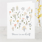 永遠に私たちのハートの悲しみと損失に同情カード カード (黄色い花)