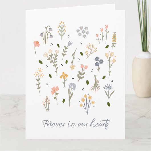 永遠に私たちのハートの悲しみと損失に同情カード カード (正面)