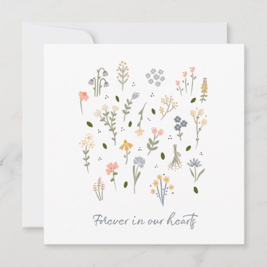 永遠に私たちのハートの悲しみと損失に同情カード 招待状 (正面)