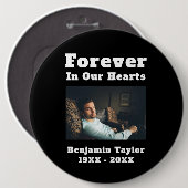 永遠に私たちのハートの文字で愛するメモリーフォト 缶バッジ (正面&裏面)