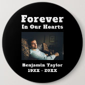 永遠に私たちのハートの文字で愛するメモリーフォト 缶バッジ (正面)