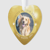 永遠に私たちのハートの犬の写真 オーナメント (正面)
