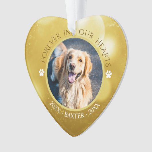 永遠に私たちのハートの犬の写真 オーナメント (正面)