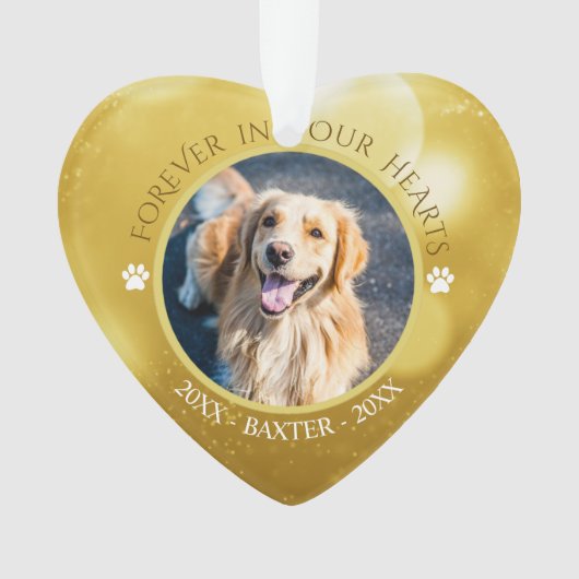 永遠に私たちのハートの犬の写真 オーナメント