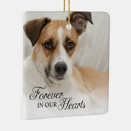 永遠に私たちのハートの犬の写真 セラミックオーナメント (右)