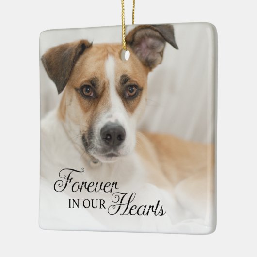 永遠に私たちのハートの犬の写真 セラミックオーナメント (左)