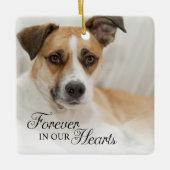 永遠に私たちのハートの犬の写真 セラミックオーナメント (正面)