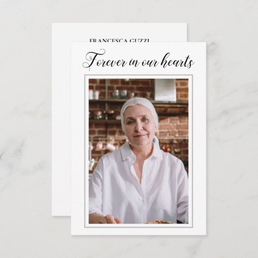 永遠に私たちのハートの祈りの言葉カードと写真 エンクロージャーカード (正面/裏面)