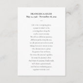 永遠に私たちのハートの祈りの言葉カードと写真 エンクロージャーカード (裏面)