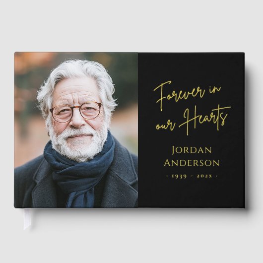 永遠に私たちのハートの葬儀の記念写真実在に ゲストブック (正面)