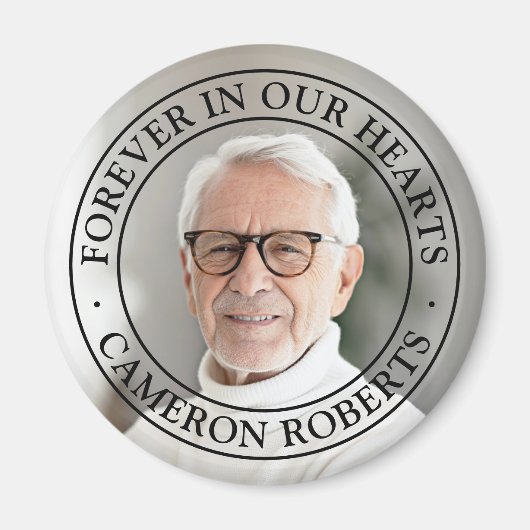 永遠に私たちのハートの記念完全な写真エレガント マグネット (正面)