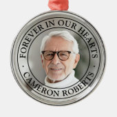 永遠に私たちのハートの記念完全な写真エレガント メタルオーナメント (正面)