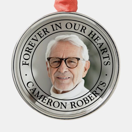 永遠に私たちのハートの記念完全な写真エレガント メタルオーナメント (正面)