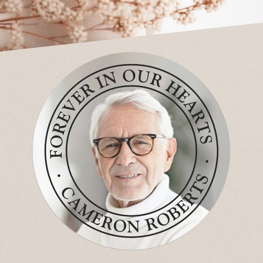 永遠に私たちのハートの記念完全な写真エレガント ラウンドシール