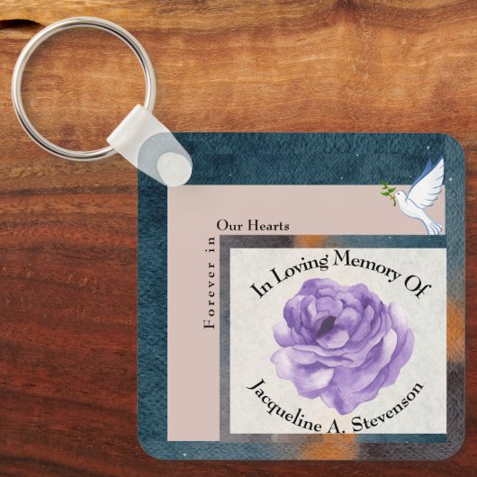 永遠に私たちのハートの記憶の木綿花の記念 キーホルダー (正面)
