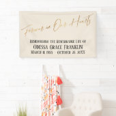 永遠に私たちのハートの金ゴールドクリーム上の手書き 横断幕 (インサイチュ)