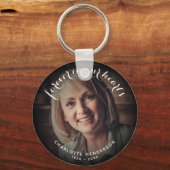 永遠に私たちのハートまたはカスタム文字写真の献上品 キーホルダー (正面)