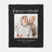 永遠に私たちのハートまたはカスタム文字写真の献上品 フリースブランケット (正面)