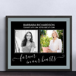 永遠に私たちのハートエレガントでScript写真葬儀 ポスター