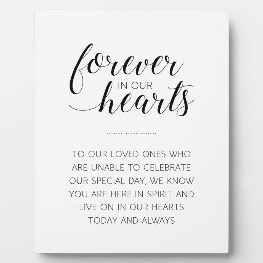 永遠に私たちのハートエレガントな結婚記念 フォトプラーク (正面)