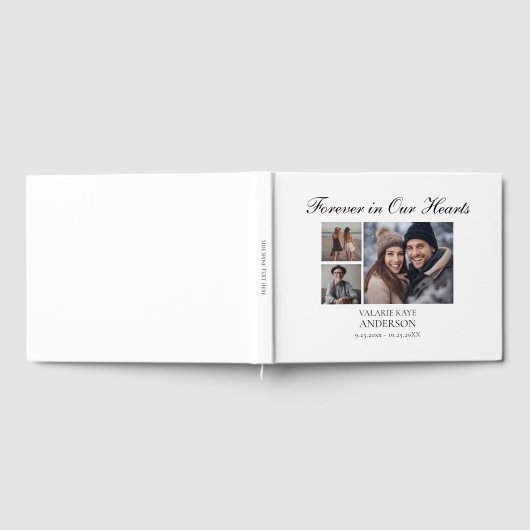 永遠に私たちのハートエレガントのスクリプト写真 ゲストブック (全面)