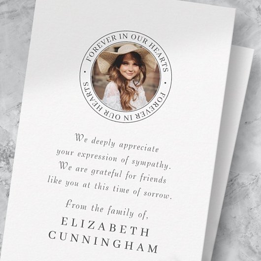 永遠に私たちのハートエレガントシック写真 サンキューカード