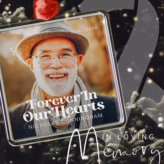 永遠に私たちのハートエレガント写真記念 メタルオーナメント