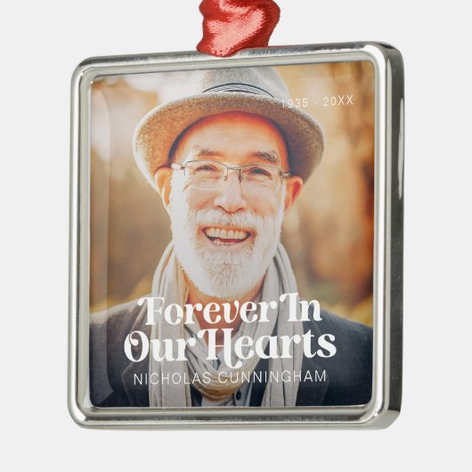 永遠に私たちのハートエレガント写真記念 メタルオーナメント (左)