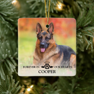 永遠に私たちのハートエンジェルドッグロスペットメモリアル セラミックオーナメント