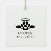 永遠に私たちのハートエンジェルドッグロスペットメモリアル セラミックオーナメント (裏面)