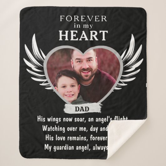 永遠に私たちのハートエンジェルメモリアル記念ソフト シェルパブランケット (正面)