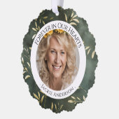 永遠に私たちのハートオリーブリーフ写真思い出 オーナメントカード (左)