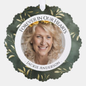 永遠に私たちのハートオリーブリーフ写真思い出 オーナメントカード (正面)