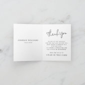 永遠に私たちのハートカジュアルのスクリプト葬儀の写真 サンキューカード (内部)