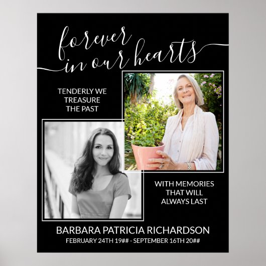 永遠に私たちのハートカスタムでメモリアル詩の写真 ポスター (正面)