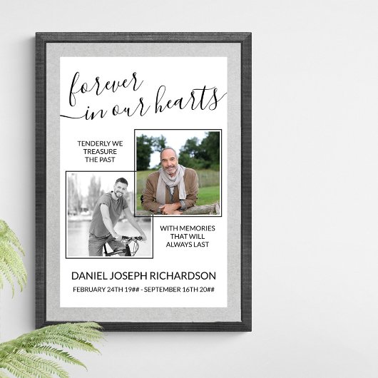 永遠に私たちのハートカスタム写真記念の詩 ポスター