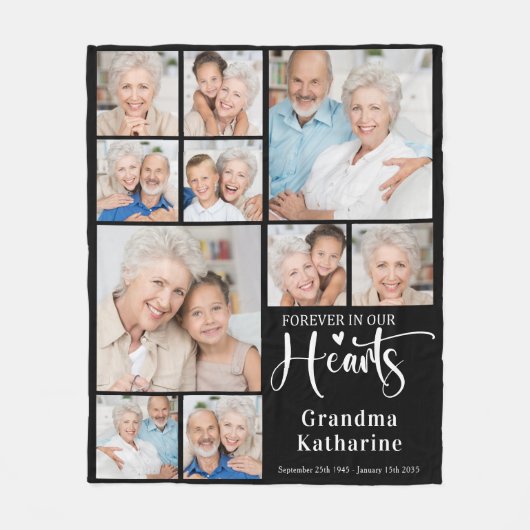 永遠に私たちのハートカスタム10写真メモリアル フリースブランケット (正面)