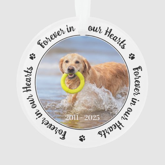 永遠に私たちのハートカスタム2フォトペットメモリアル オーナメント (裏面)