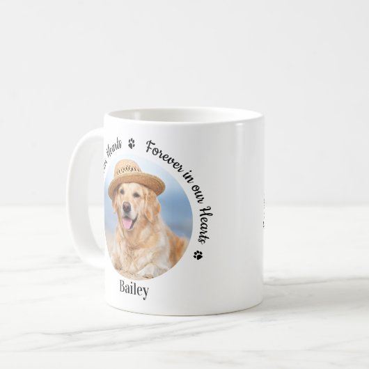 永遠に私たちのハートカスタム2フォトペット記念 コーヒーマグカップ (正面左)