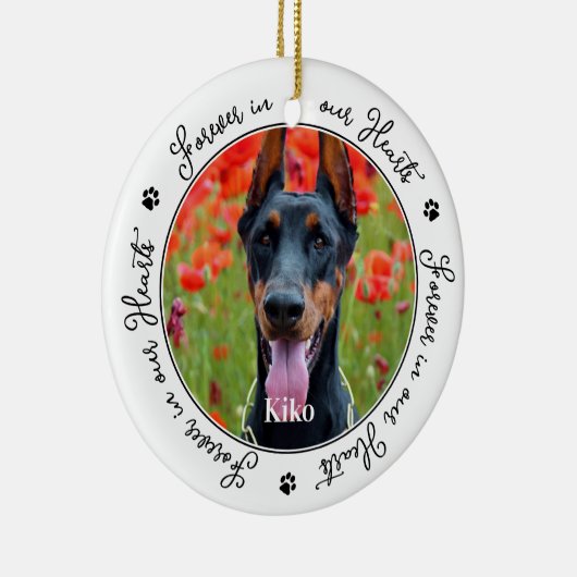 永遠に私たちのハートカスタム2フォトペット記念 セラミックオーナメント (右)